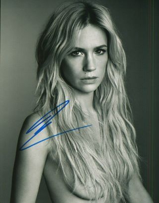 January Jones Sexy Actress Model Signed 8x10 Photo With