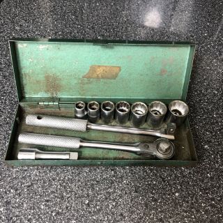 Vintage Thorsen 10 Piece 3/8 " Drive Socket Wrench Set