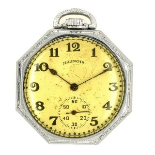 Illinois Pocket Watch - Burlington Movement 12s 21 Jewel Grade 275 Model 3 Runs