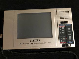 Vintage 80s Citizen 08ta Lcd Pocket (analog) Backlight Tv Radio Am/fm Stereo