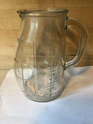 Cute Vintage Glasco Usa Pot Belly Measuring Cup 1 Quart 4 Cup 32 Oz Pitcher