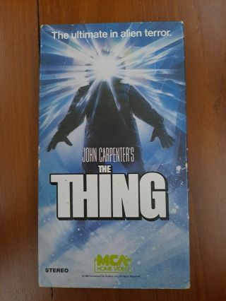 The Thing 1982 Vhs John Carpenter Sci Fi Horror Vintage Rare Mca