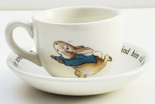 Wedgwood Peter Rabbit Childs Mini Cup And Saucer From Childs Tea Set