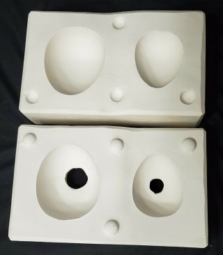 Vintage Plain Easter Eggs Ceramic Casting Cast Mold