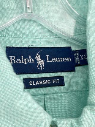 VINTAGE Ralph Lauren Classic Oxford Button Down Long Sleeve Shirt Men ' s XL 3