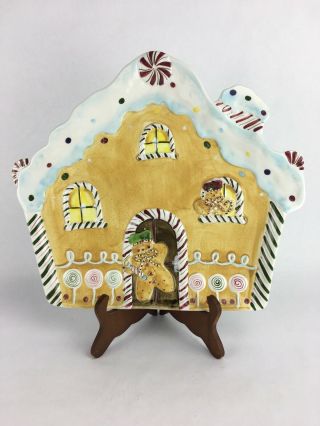 Laurie Gates Holiday Treats Gingerbread House 13x15 Platter