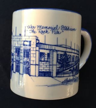 Rare Vintage 1989 War Memorial Stadium “The Rock Pile” Mug AM & A’s Buffalo NY 3
