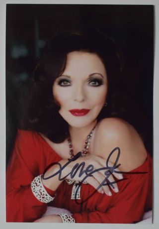 Joan Collins Signed Autograph 6x4 Photo Photograph Film Tv Dynasty Aftal