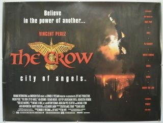 The Crow : City Of Angels (1996) Cinema Quad Poster - Vincent Perez