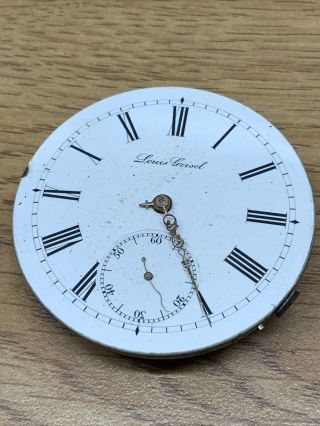 Vintage Antique Pocket Watch Movement Louis Grisel