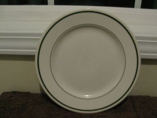 Vintage Buffalo China Plate Made In Usa Double Green Stripe Restaurant Ware