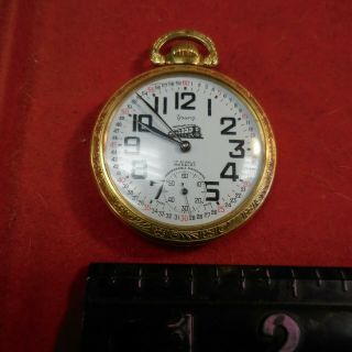 Train Railroad 17 Jewels Incabloc Pocket Watch - - - - Perfectly