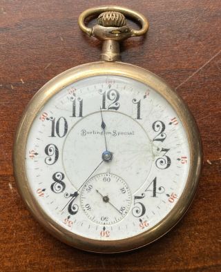 Vintage Burlington Special Pocket Watch 19j - Mvt 2056181 - Order Of Odd Fellows