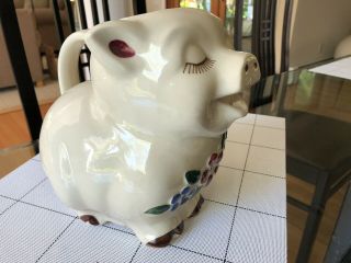 VINTAGE SHAWNEE POTTERY PATENTED USA SMILEY PIG Large Milk/Water PITCHER 2