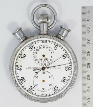 Rare Vintage Heuer Abercrombie & Fitch Split Second Stopwatch - Parts Or Restore