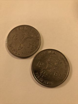 Vintage Kiekhaefer Mercury 30 Yr Anniversary Coins 1939 1969