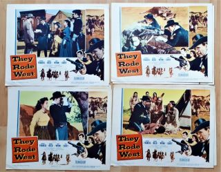 They Rode West 1954 Us Film Lobby Cards X 8 Donna Reed Robert Francis Western