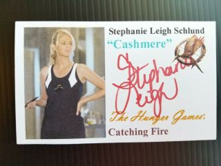" The Hunger Games " Stephanie Leigh Schlund " Cashmere " Autographed 3x5 Index Card