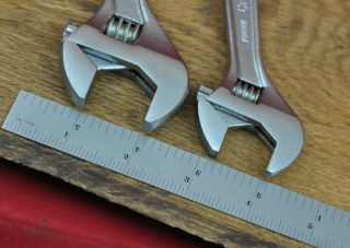 2 Vintage Crescent Crestoloy Adjustable Wrenches 8 