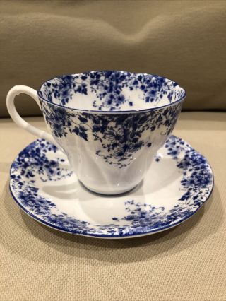 Royal Albert Dainty Blue Fine China Tea Cup And Saucer Set