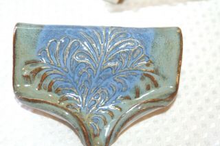 Btr Ceramics Artistic Self Draining Soap Dish Blue Green Handmade