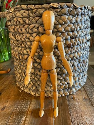 Vintage 13 " Articulated Jointed Wooden Wood Figure Figurine Model Mannequin
