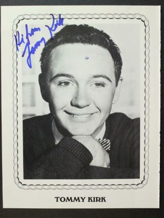 Walt Disney Actor Tommy Kirk (old Yeller Shaggy Dog, ) Autograph Program Photo
