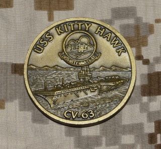 Vintage Us Navy Uss Kitty Hawk Cv - 63 Cvw - 5 Naf Atsugi Japan Challenge Coin