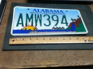 License Plate Tag Vintage Alabama " Protect Our Environment " Amw 394 Rustic