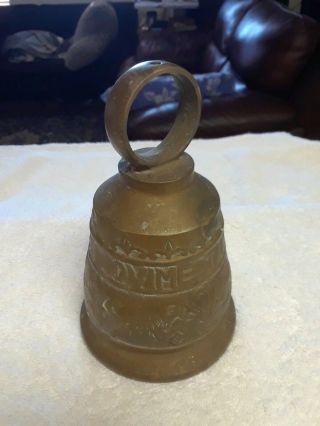 Vintage Solid Brass Monestary Bell " Vocem - Meam - A Ovime - Tangit " Heavy Ornate