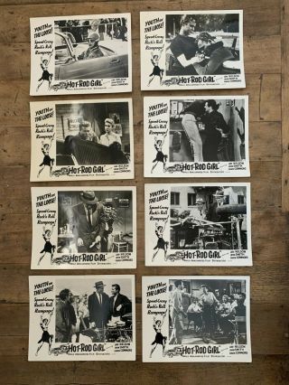 1956 Hot Rod Girl Vintage Lobby Cards Set Of 8 Youth On The Loose Rock N Roll