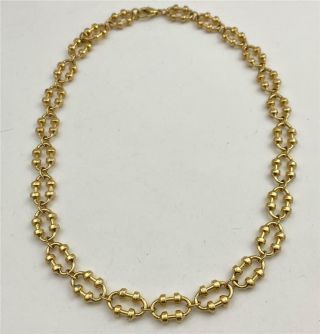 Vintage Gold Tone Link Chain Necklace 17.  5 " Long X 1/2 " Wide