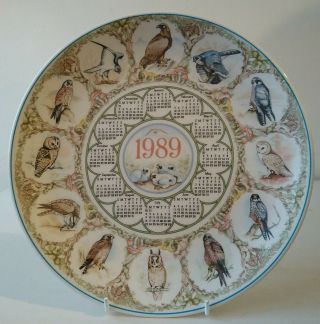 Vintage Wedgwood Birds Of Prey (wildlife) Calendar Plate 1989 Queens Ware