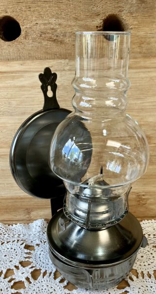 Vintage Kaadan Metal Kerosene Oil Lantern Lamp Hanging Wall Reflector Globe