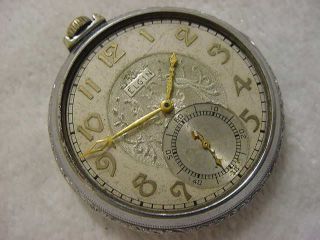 Vintage Large Antique Pre 1920 Art Deco Elgin Pocket Watch