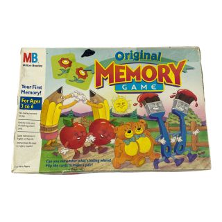 Vintage 1990 Milton Bradley Mb Memory Complete