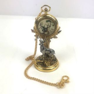 Franklin 10 - Point Buck Pocket Watch With Display Stand By Rick Fields