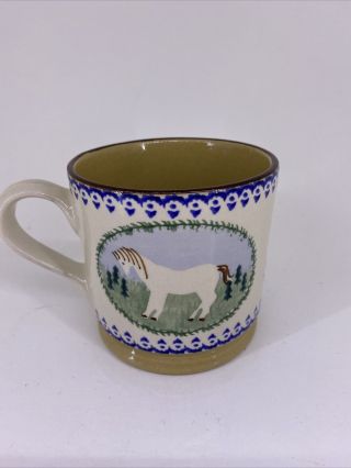 Nicholas Mosse Spongeware Pottery 3 - 1/2 Inch Mug/cup Pony - - Made In Ireland