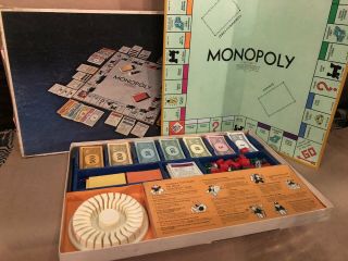 Complete Vintage 1974 Monopoly Board Game Anniversary Edition Parker Brothers