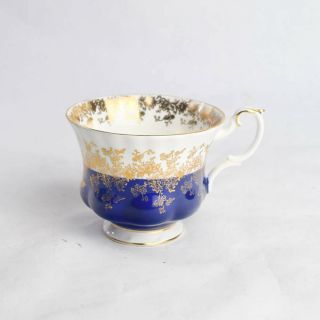 Royal Albert Regal Series Blue White Gold Filigree Coffee Tea Cup Bone China