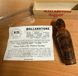 Vintage Mallardtone M - 295 Duck Call With Papers Game Calls