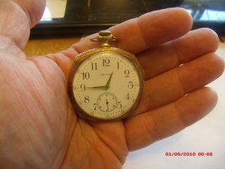 Antique Waltham Pocket Watch.  14 K Gold Filled Case.  Marked Walt Riversi