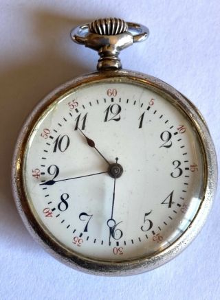" Rare Vintage 1864 Longines Pocket Watch Sterling Silver 0.  935 "