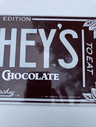 Hershey Bar Chocolate Metal Vintage Sign Ande Rooney Porcelain Advertising 12x5” 3