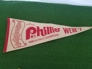 Vintage Philadelphia Phillies 1980 World Champions Banner Baseball Pennant Champ