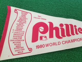 Vintage PHILADELPHIA Phillies 1980 WORLD CHAMPIONS Banner BASEBALL Pennant CHAMP 2