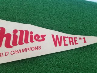 Vintage PHILADELPHIA Phillies 1980 WORLD CHAMPIONS Banner BASEBALL Pennant CHAMP 3