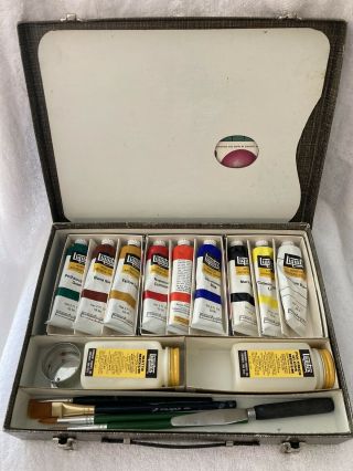 Vintage Liquitex Set Acrylic Paint Artist Case Palette Paint Tubes And More