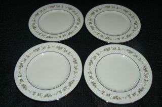 Set Of 4 Lenox China Brookdale Pattern 6 1/2 " Bread And Butter Plates Euc