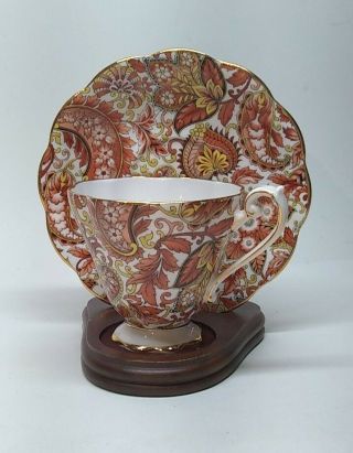 Vintage England Royal Standard Fine Bone China Tea Cup And Saucer Paisley Design